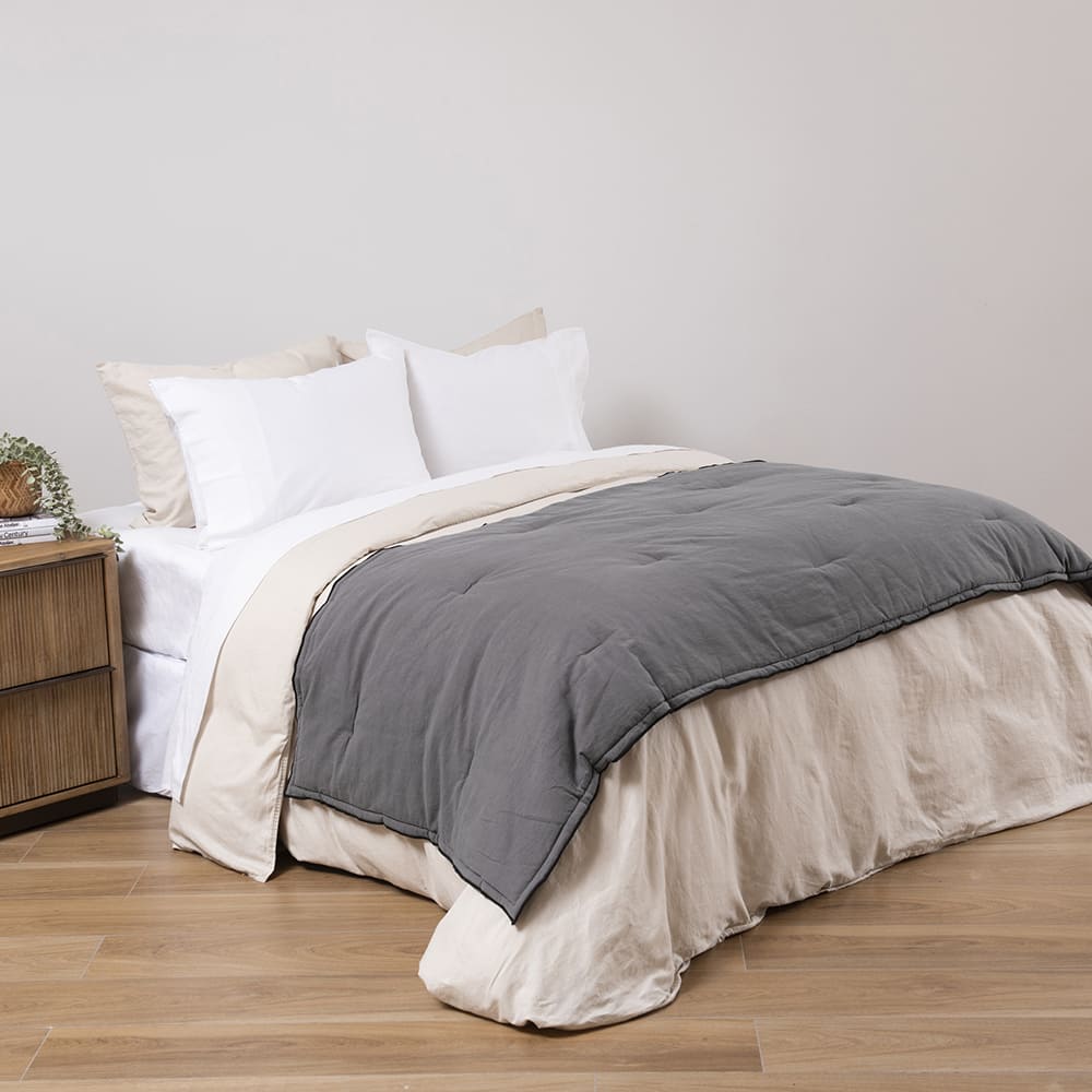 Piecera Lino Borde 90x230cm Marengo