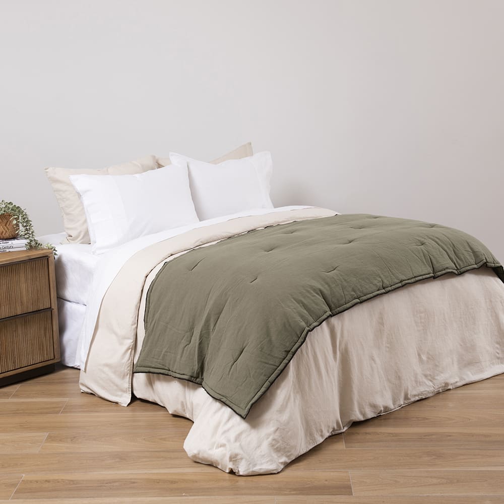 Piecera Lino Borde 90x230cm Verde