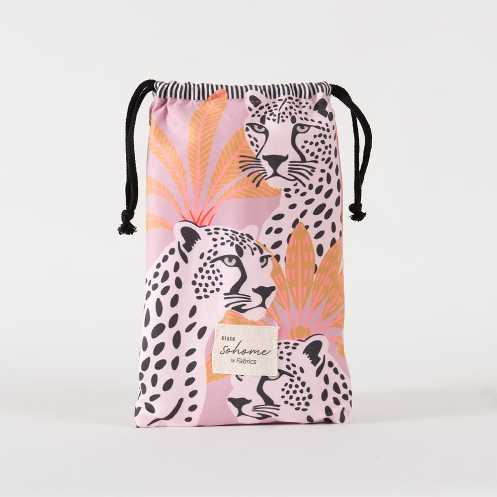 Toalla Playa Microfibra Jaguar Malva