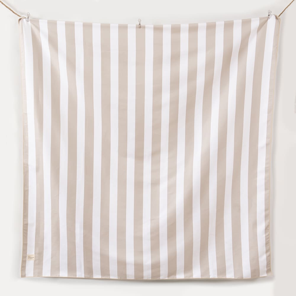 Toalla Playa XL Microfibra Rayas Beige