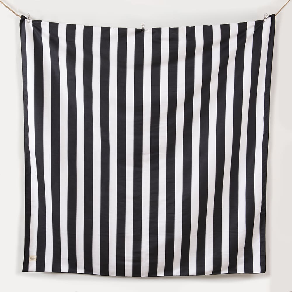 Toalla Playa XL Microfibra Rayas Negro