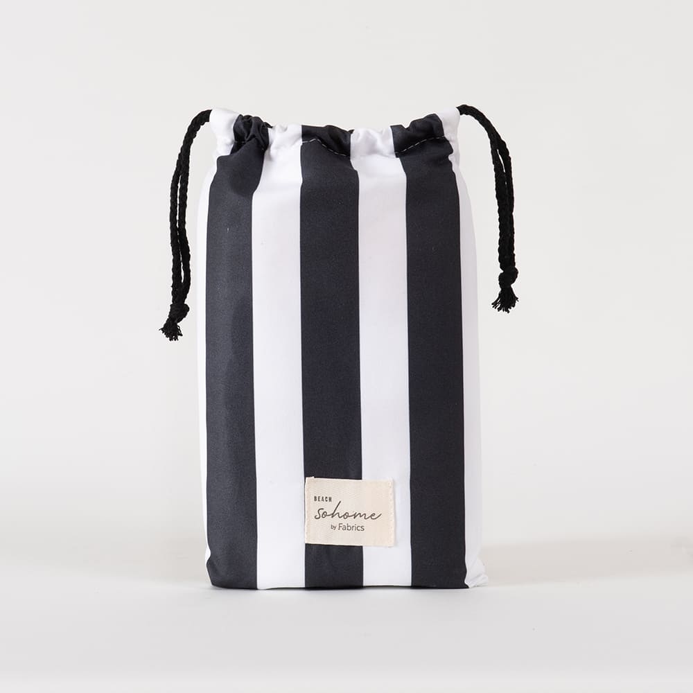Toalla Playa XL Microfibra Rayas Negro