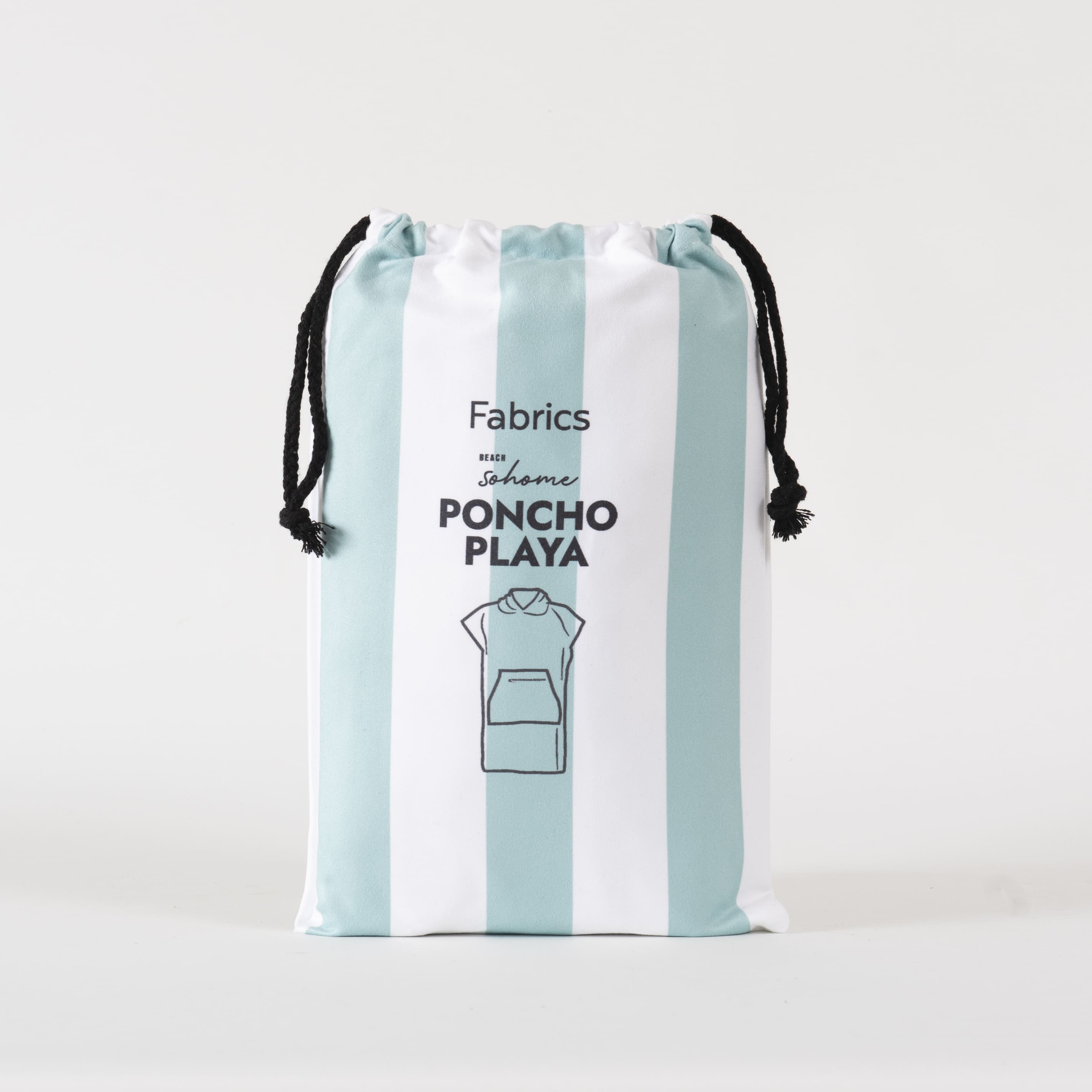 Poncho Playa Rayas Turquesa