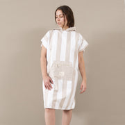 Poncho Playa Rayas Beige
