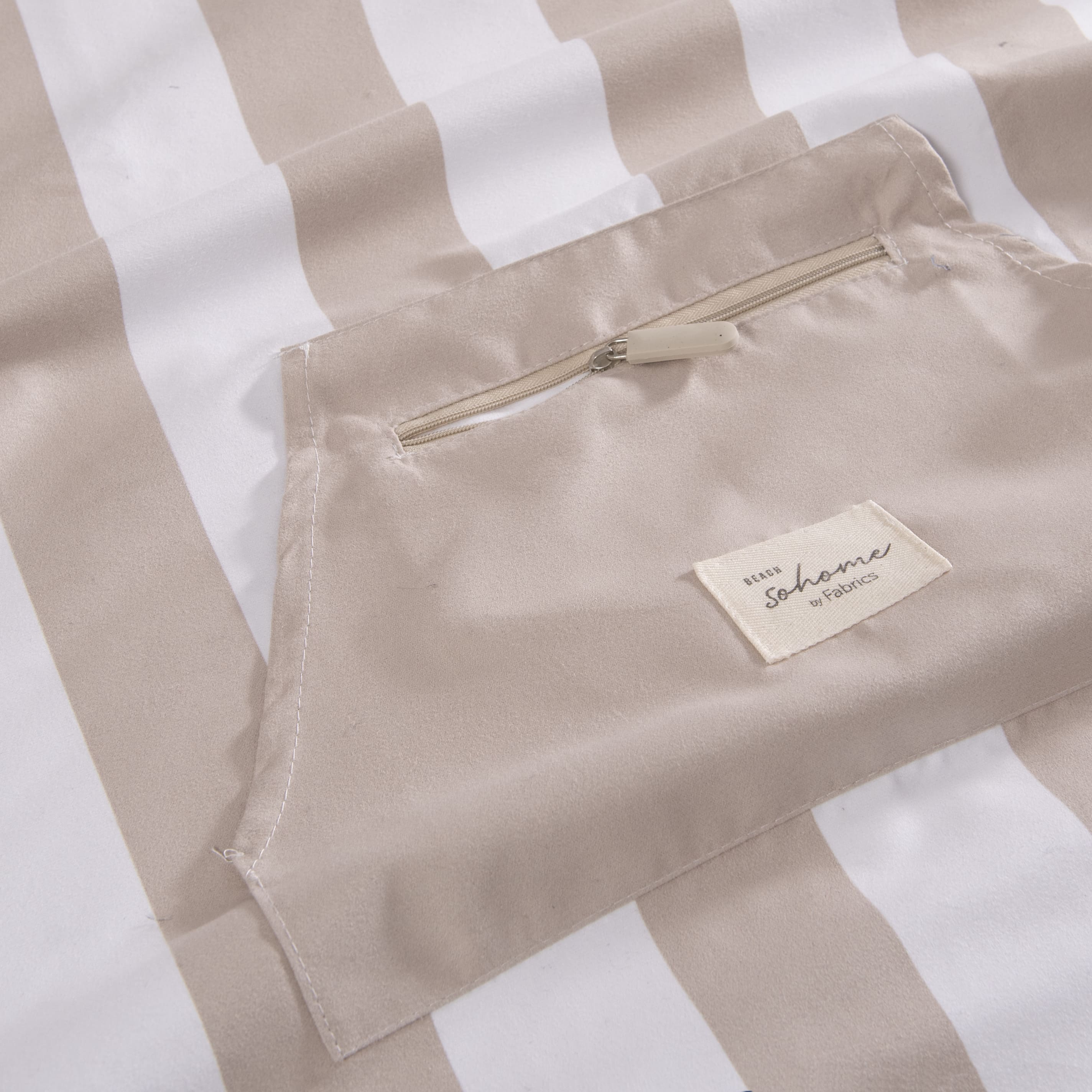 Poncho Playa Rayas Beige