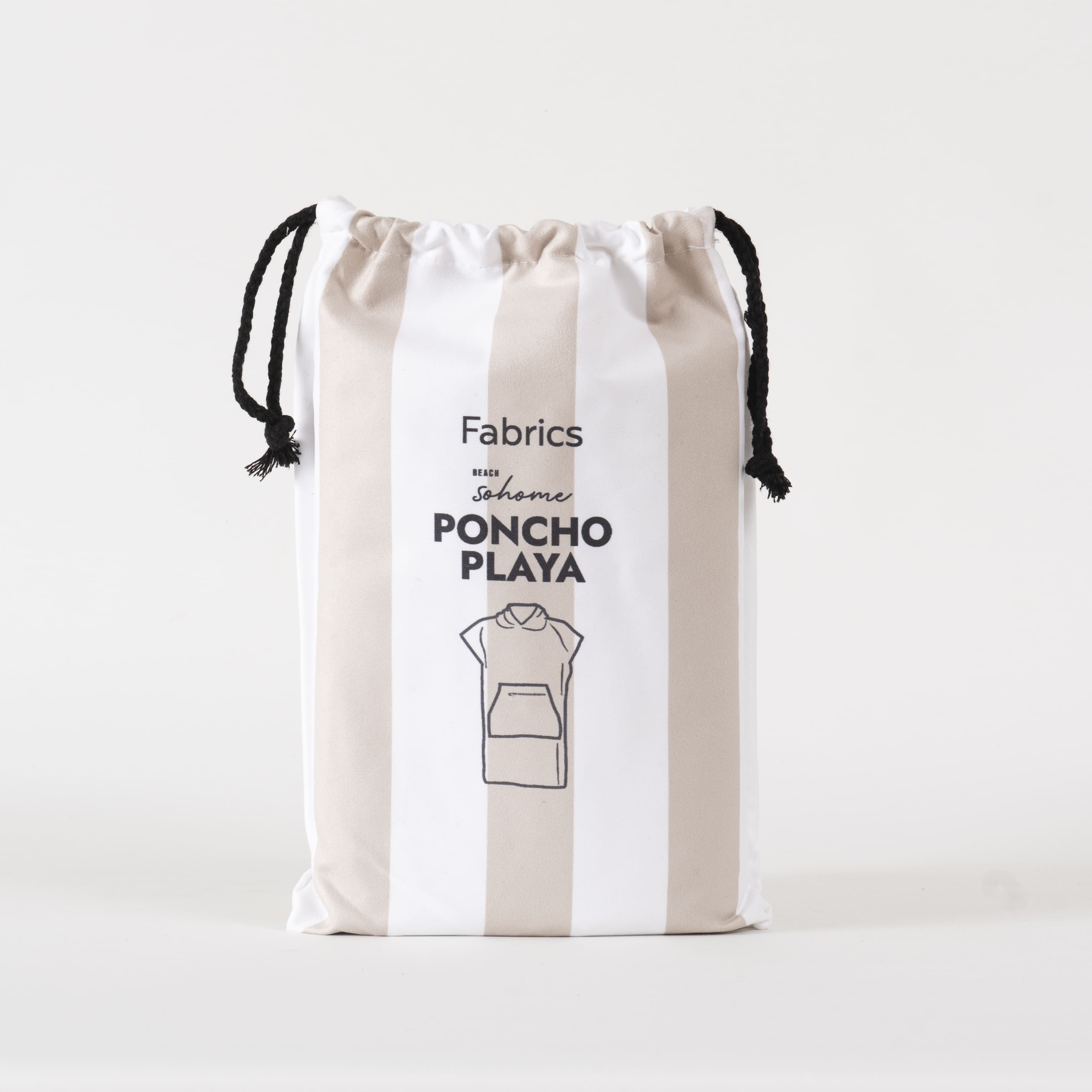 Poncho Playa Rayas Beige