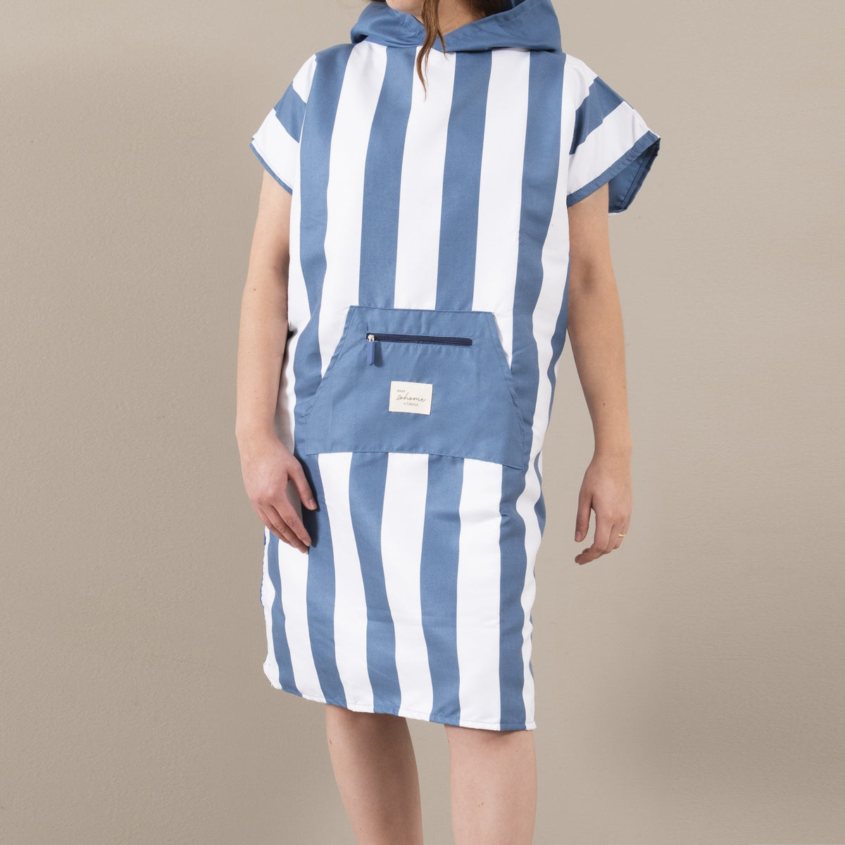 Poncho Playa Rayas Azul