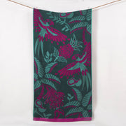 Toalla Playa Jacquard Tropical Verde Oscuro