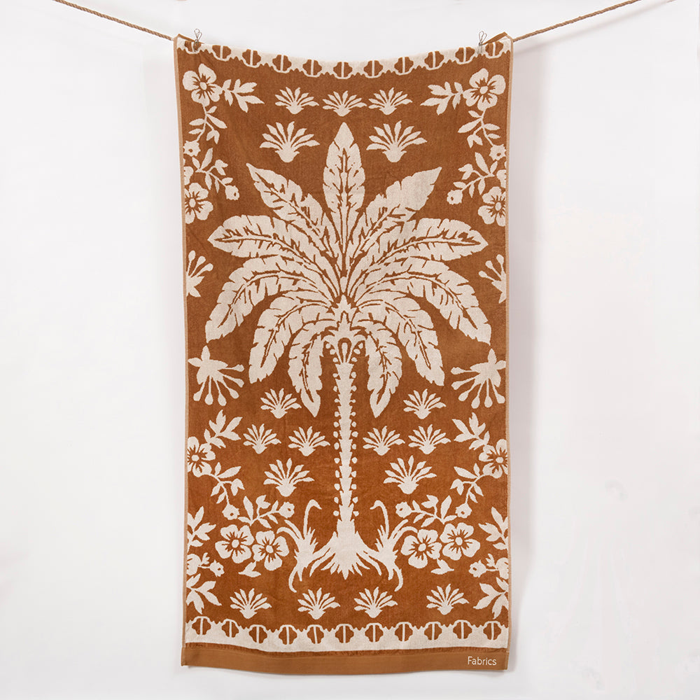 Toalla Playa Jacquard Boho Camel