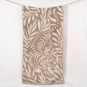 Toalla Playa Jacquard Tiger Beige