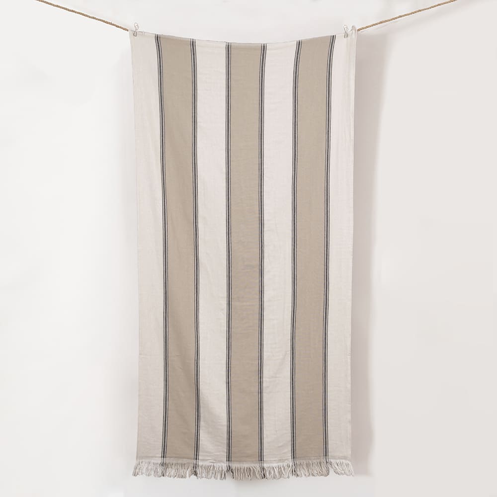 Toalla Playa Flecos Buzios Beige