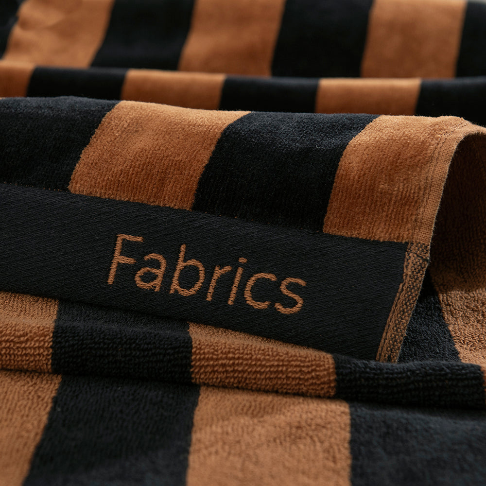 Toalla Playa Jacquard Raya Camel
