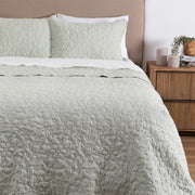 Cubrecama Quilt Bordado Alicia 2 Plazas Verde