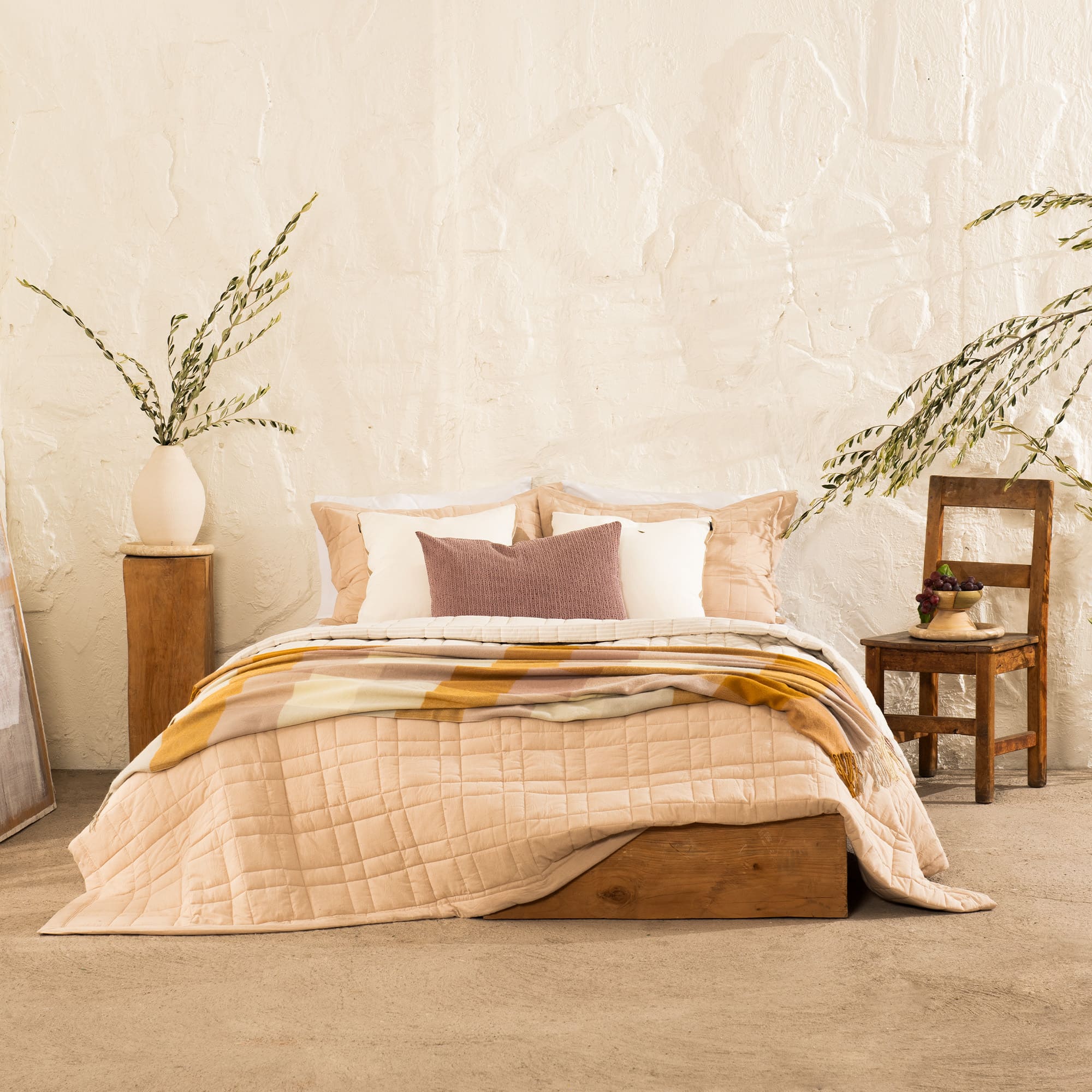 Cubrecama Quilt York 1.5 Plazas Beige