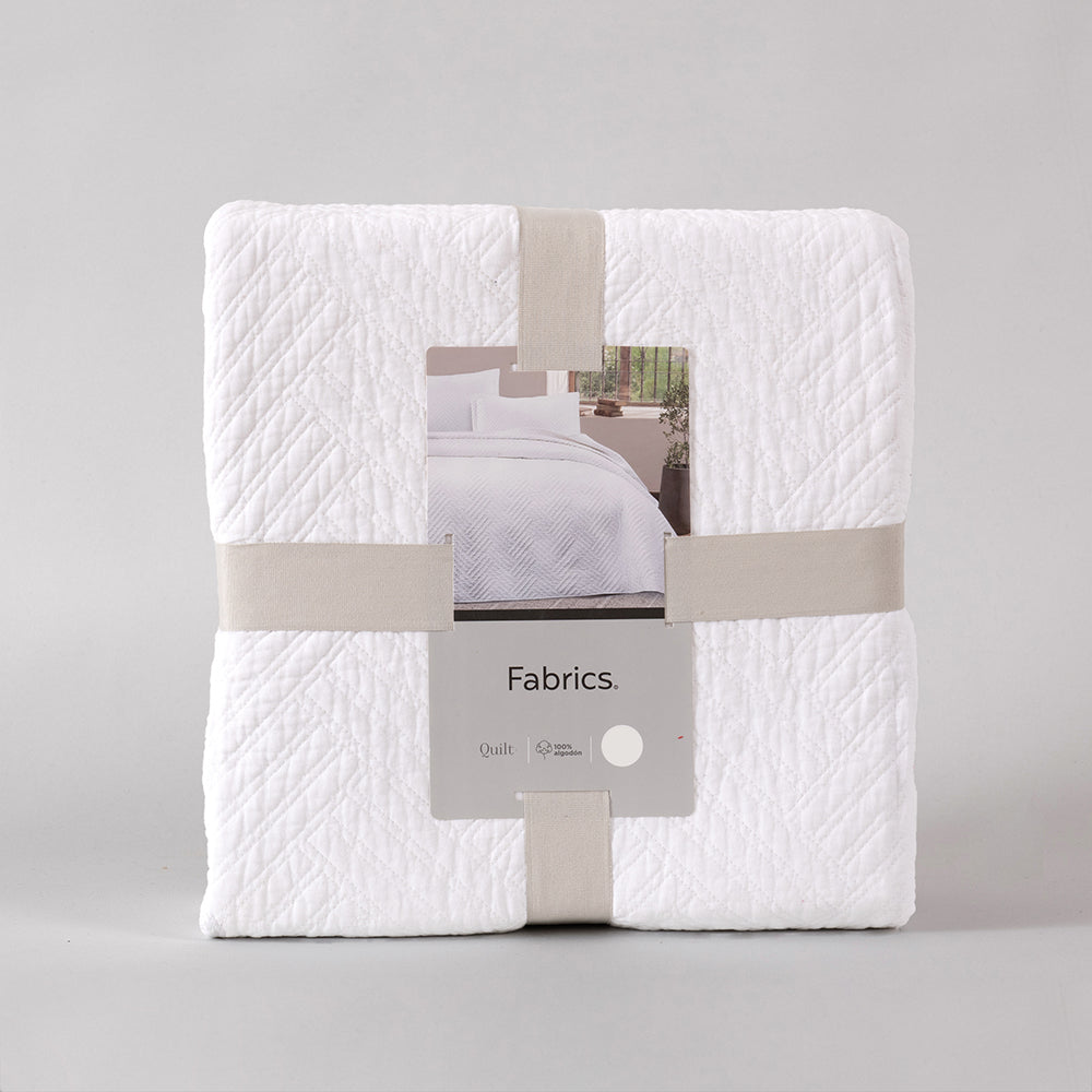 Cubrecama Quilt London 1.5 Plazas Blanco
