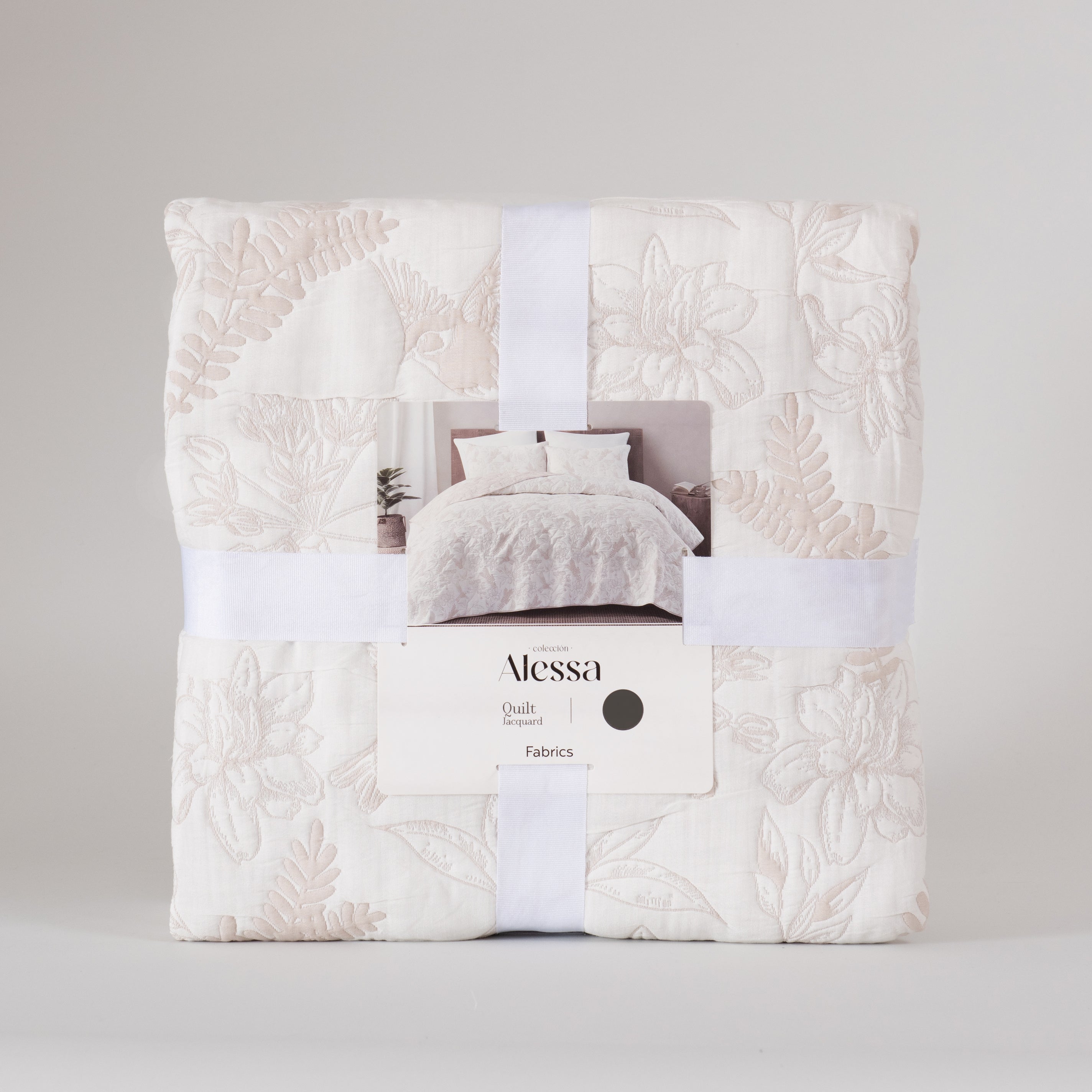 Cubrecama Quilt Jacquard Canari Super King Beige