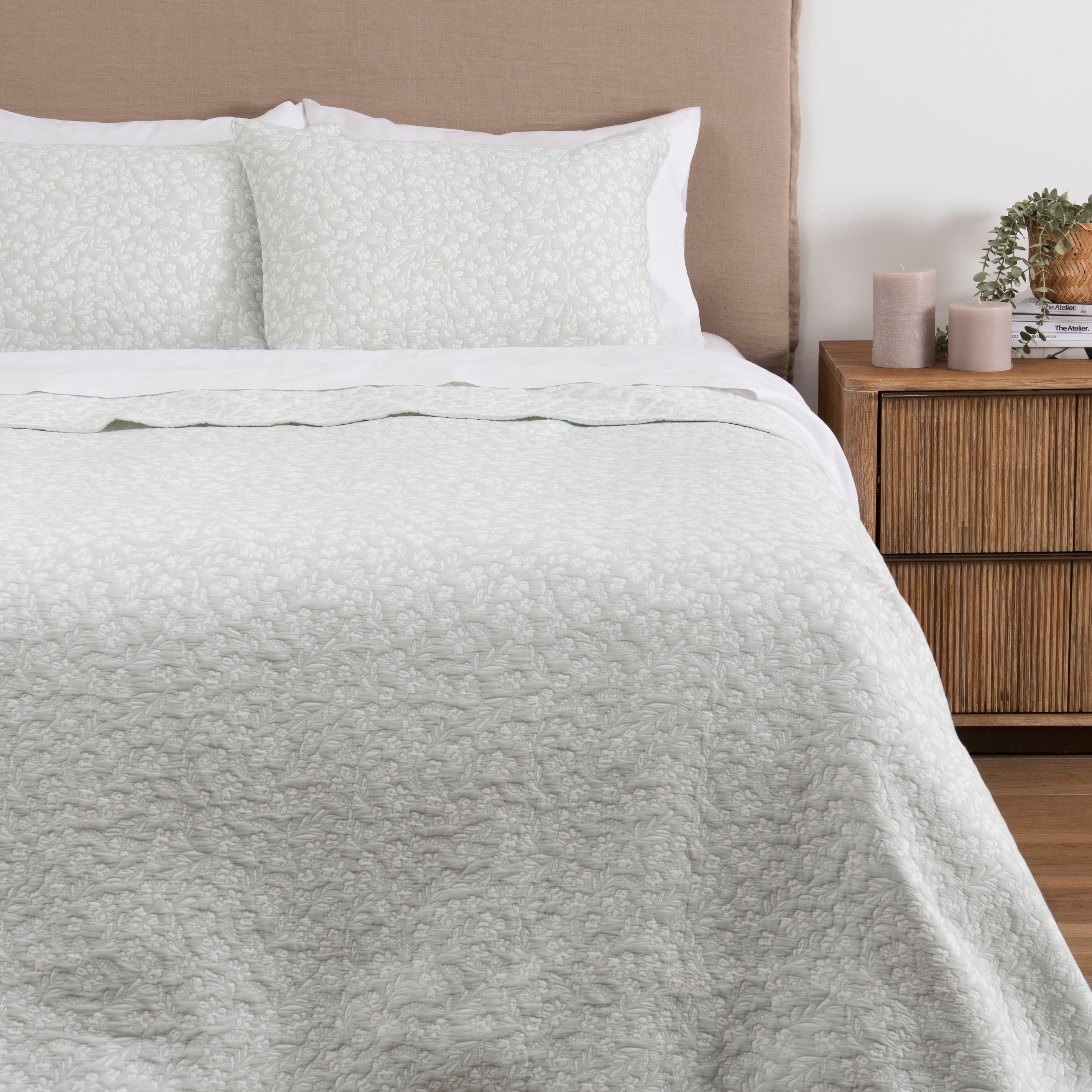 Cubrecama Quilt Jacquard Campagne Super King Verde