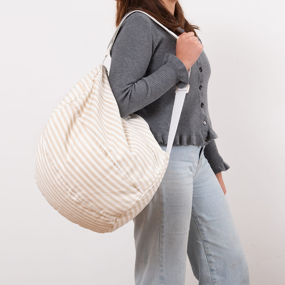 Mochila Cojín Playa Rayas Beige