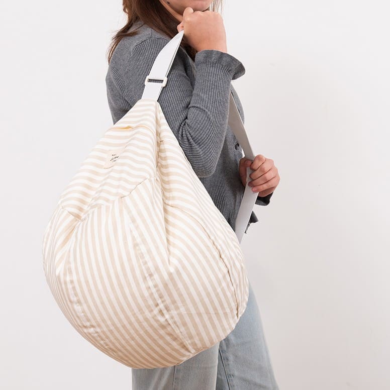 Mochila Cojín Playa Rayas Beige