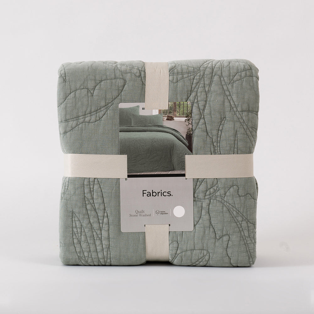Cubrecama Quilt Stone Washed King Turquesa
