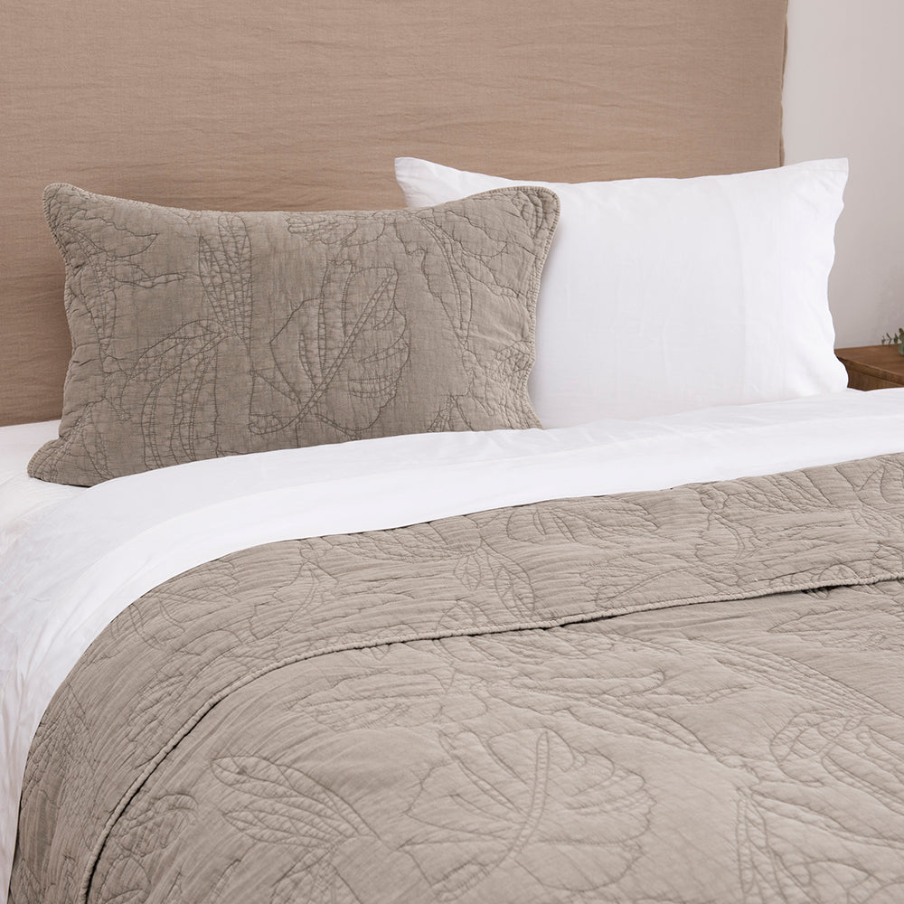 Cubrecama Quilt Stone Washed 1.5 Plazas Visón