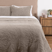 Cubrecama Quilt Stone Washed 1.5 Plazas Visón