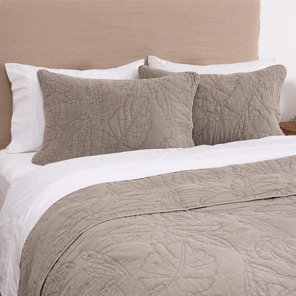 Cubrecama Quilt Stone Washed 2 Plazas Visón