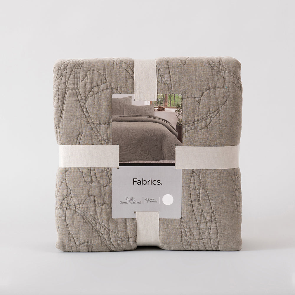 Cubrecama Quilt Stone Washed King Visón