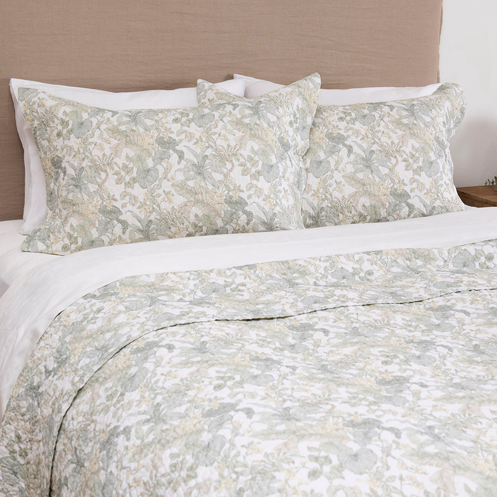 Cubrecama Quilt Estampado Borabora 2 Plazas Turquesa