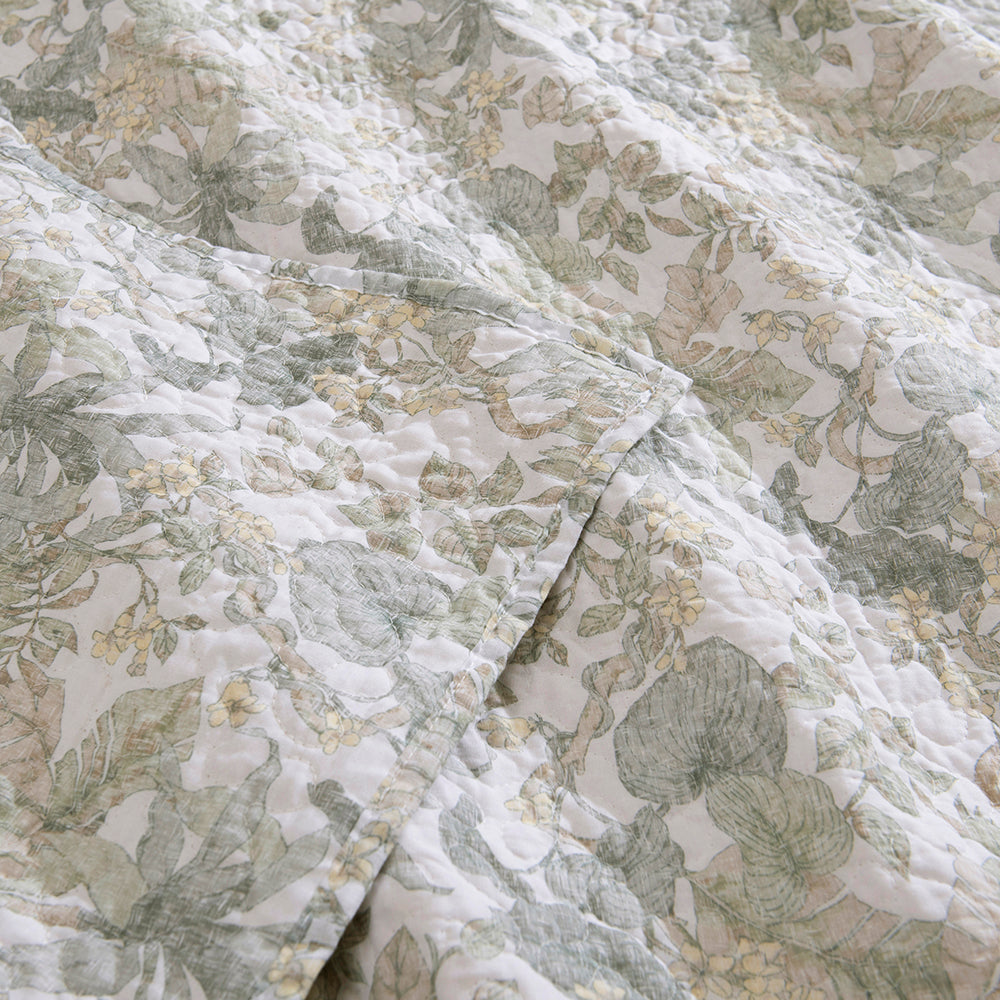 Cubrecama Quilt Estampado Borabora King Turquesa