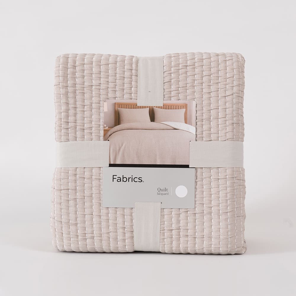 Cubrecama Quilt Jacquard Liso King Beige