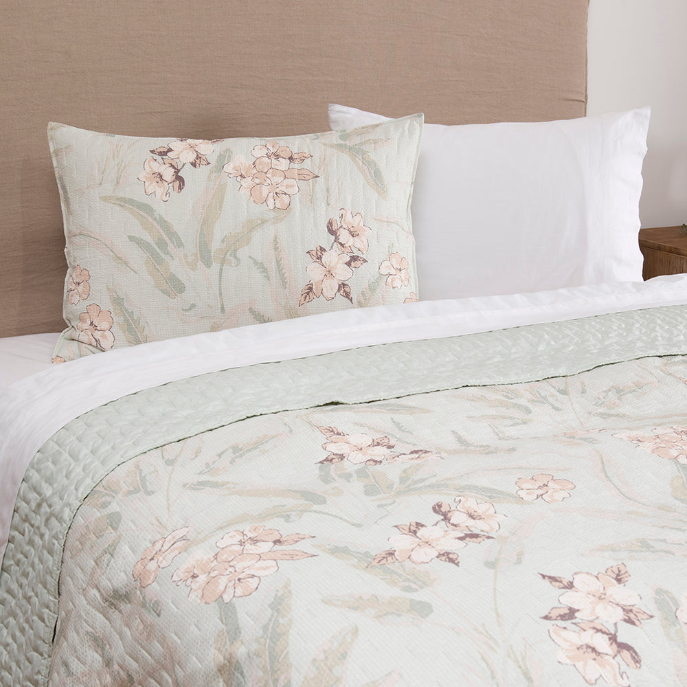 Cubrecama Quilt Estampado Zoe 1.5 Plazas Verde