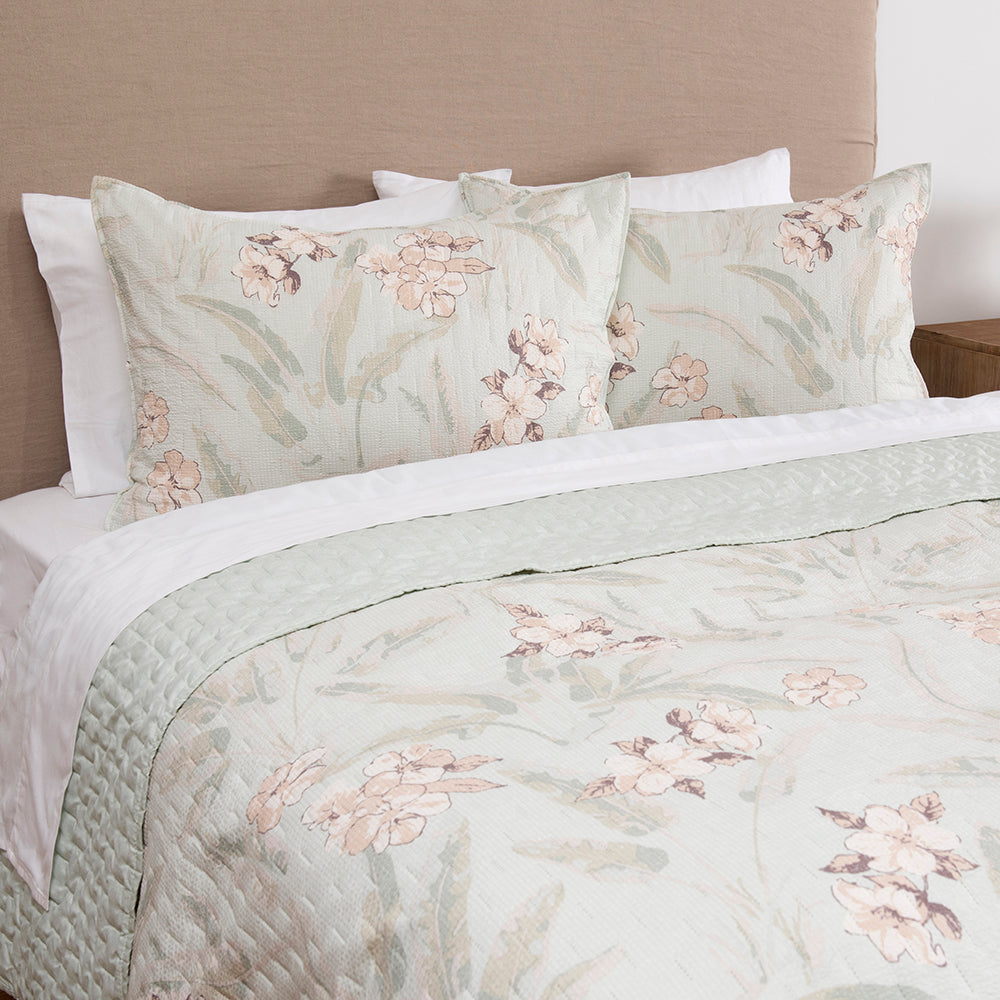 Cubrecama Quilt Estampado Zoe 2 Plazas Verde