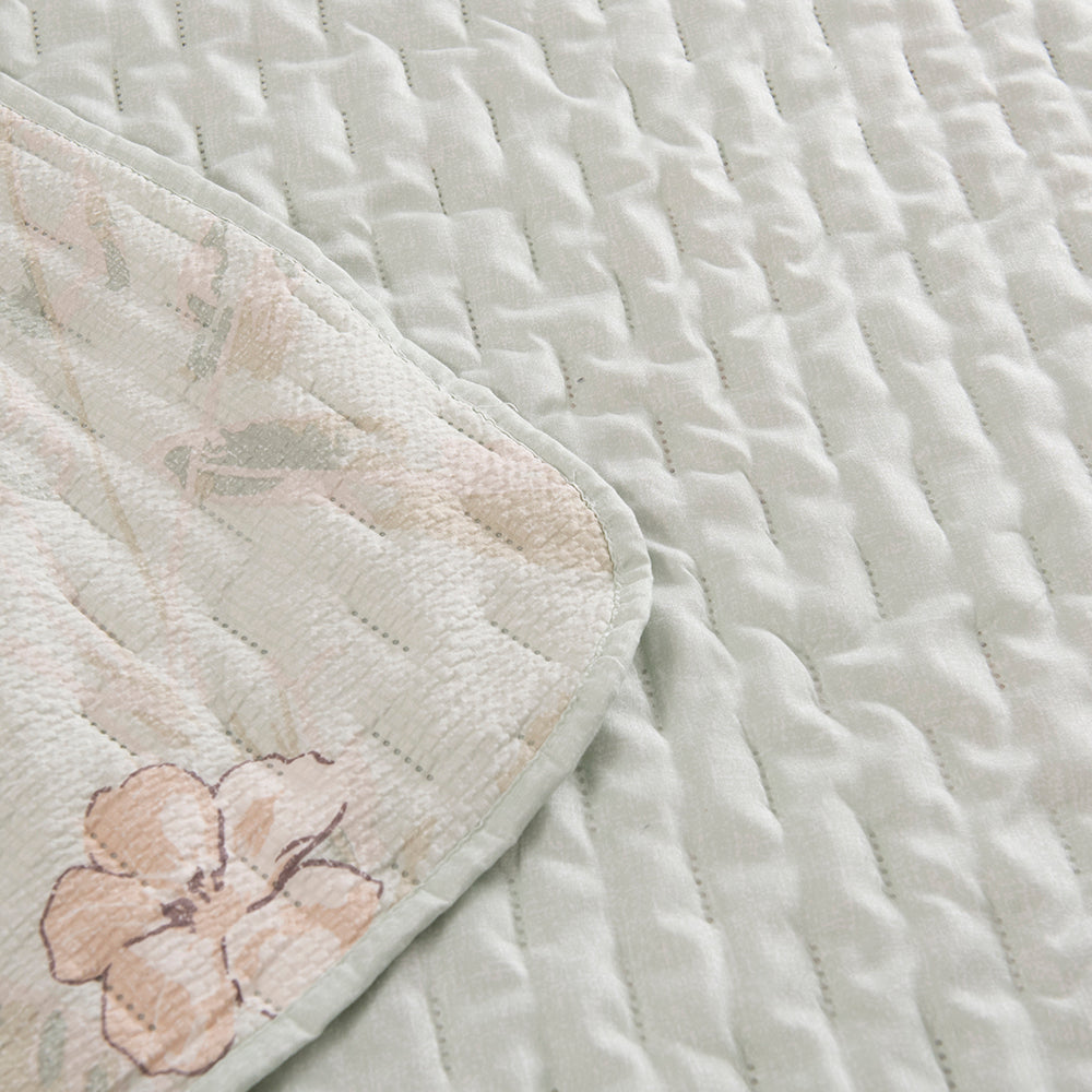 Cubrecama Quilt Estampado Zoe 2 Plazas Verde