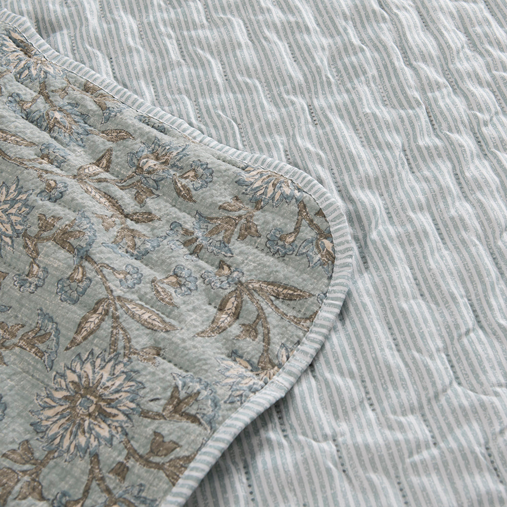 Cubrecama Quilt Estampado Larissa 2 Plazas Azul