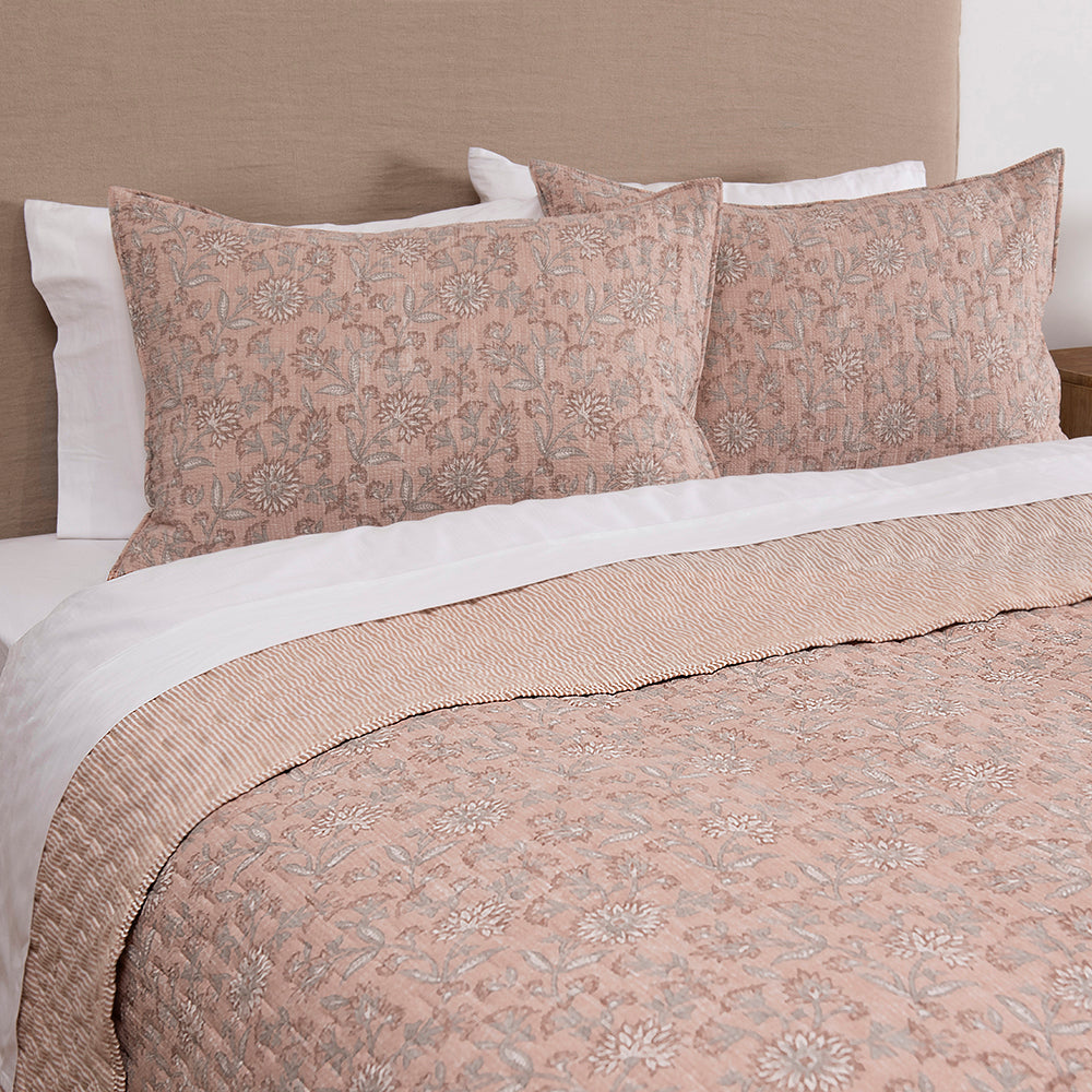 Cubrecama Quilt Estampado Bela 2 Plazas Coral