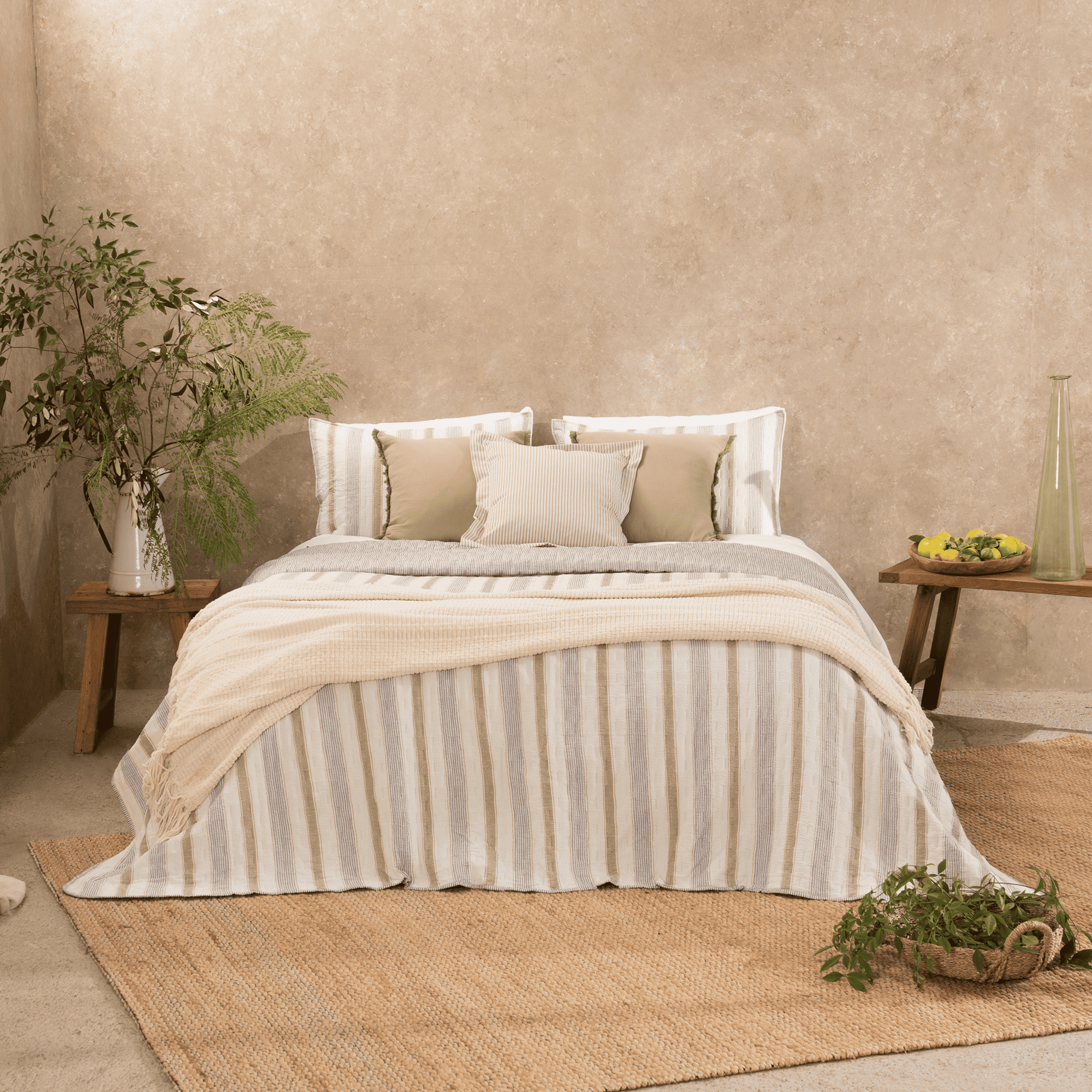 Cubrecama Quilt Estampado Bruna King Verde