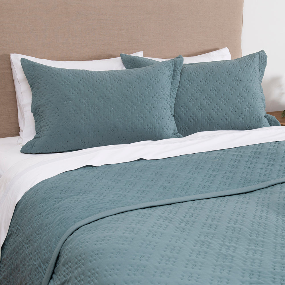 Cubrecama Quilt Pinsonic King Azul