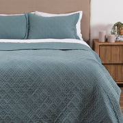 Cubrecama Quilt Pinsonic King Azul
