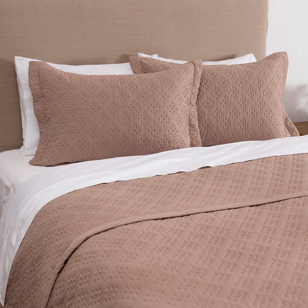 Cubrecama Quilt Pinsonic 2 Plazas Terracota