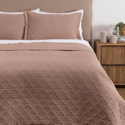 Cubrecama Quilt Pinsonic 2 Plazas Terracota