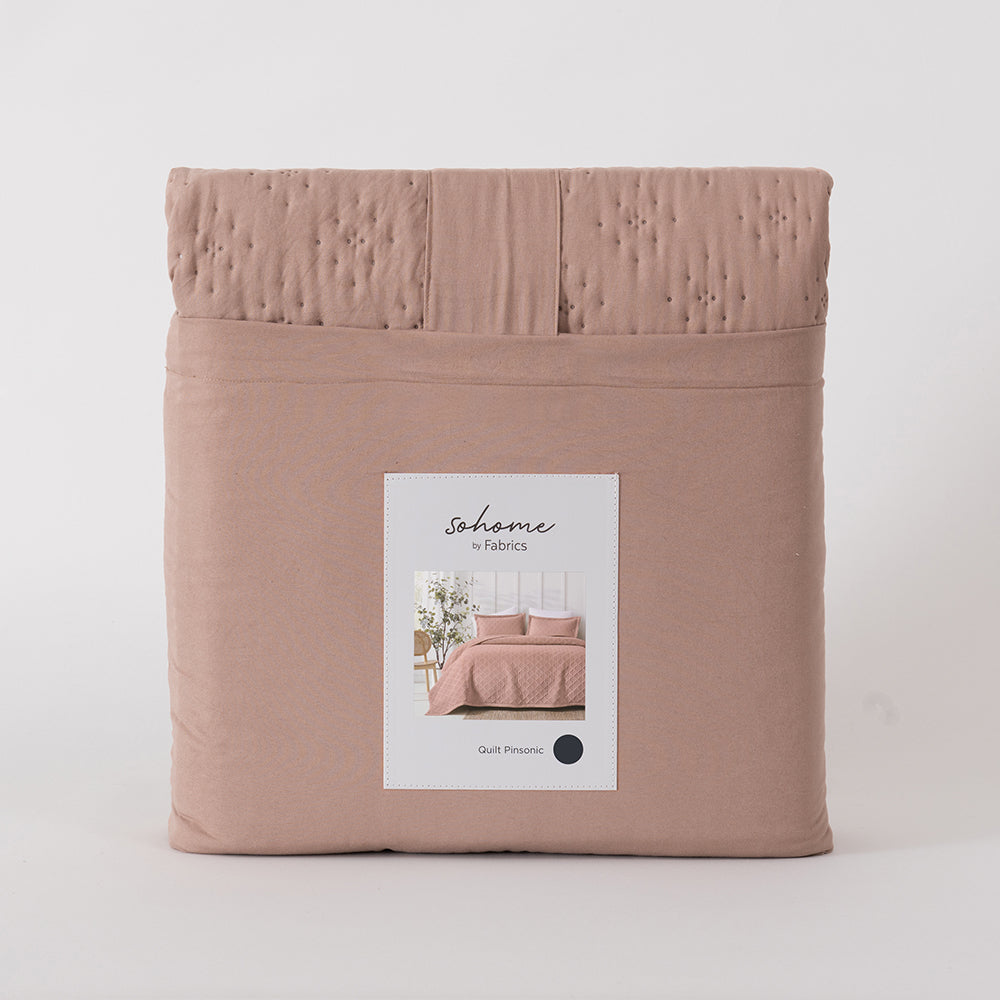 Cubrecama Quilt Pinsonic 2 Plazas Terracota