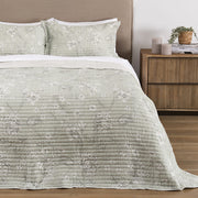 Cubrecama Quilt Estampado Gauze Lisa King Verde