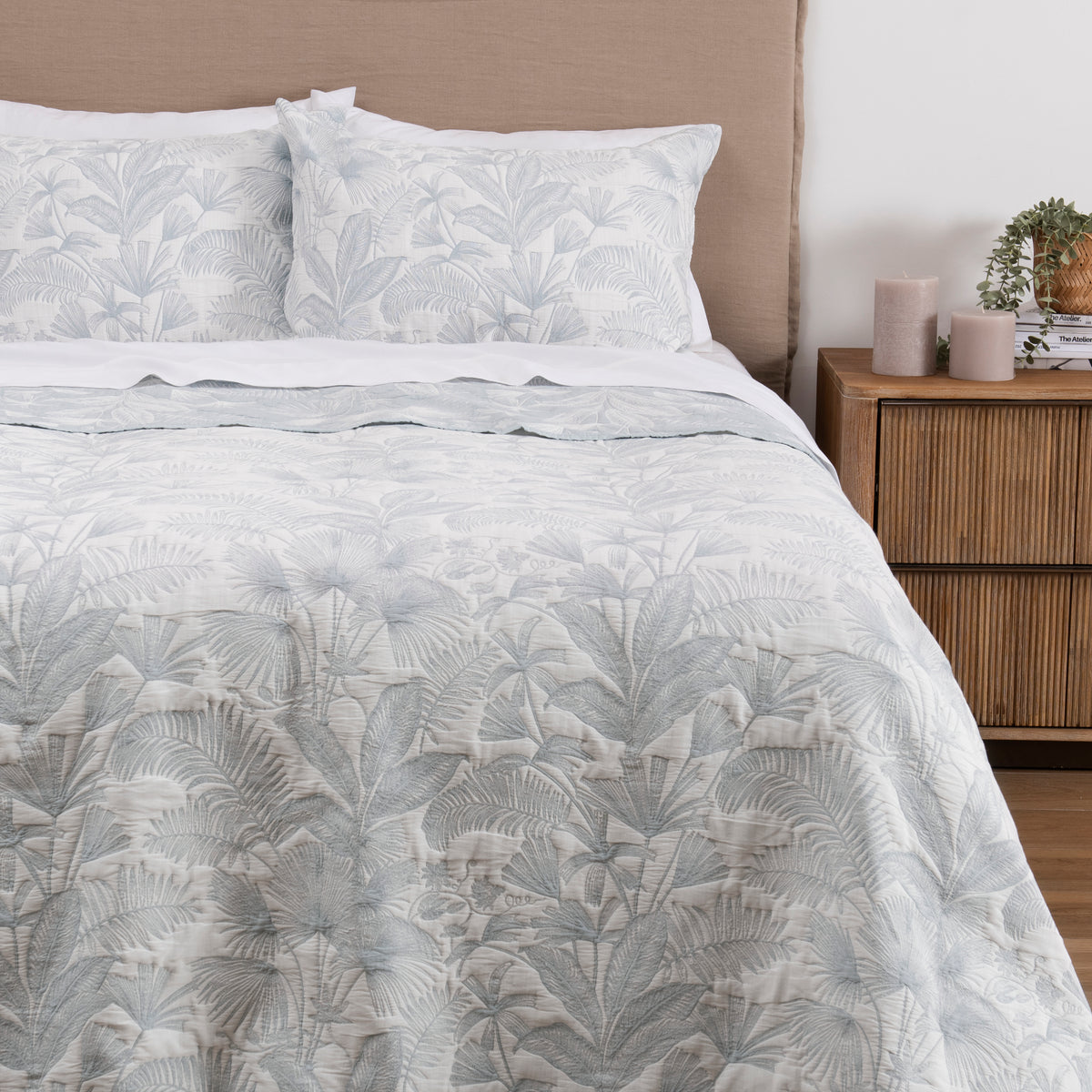 Cubrecama Quilt Jacquard Eva Super King Celeste