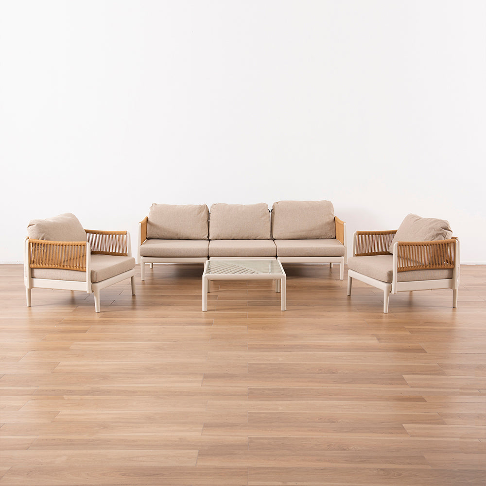 Set Terraza Calma 4 Piezas Crema