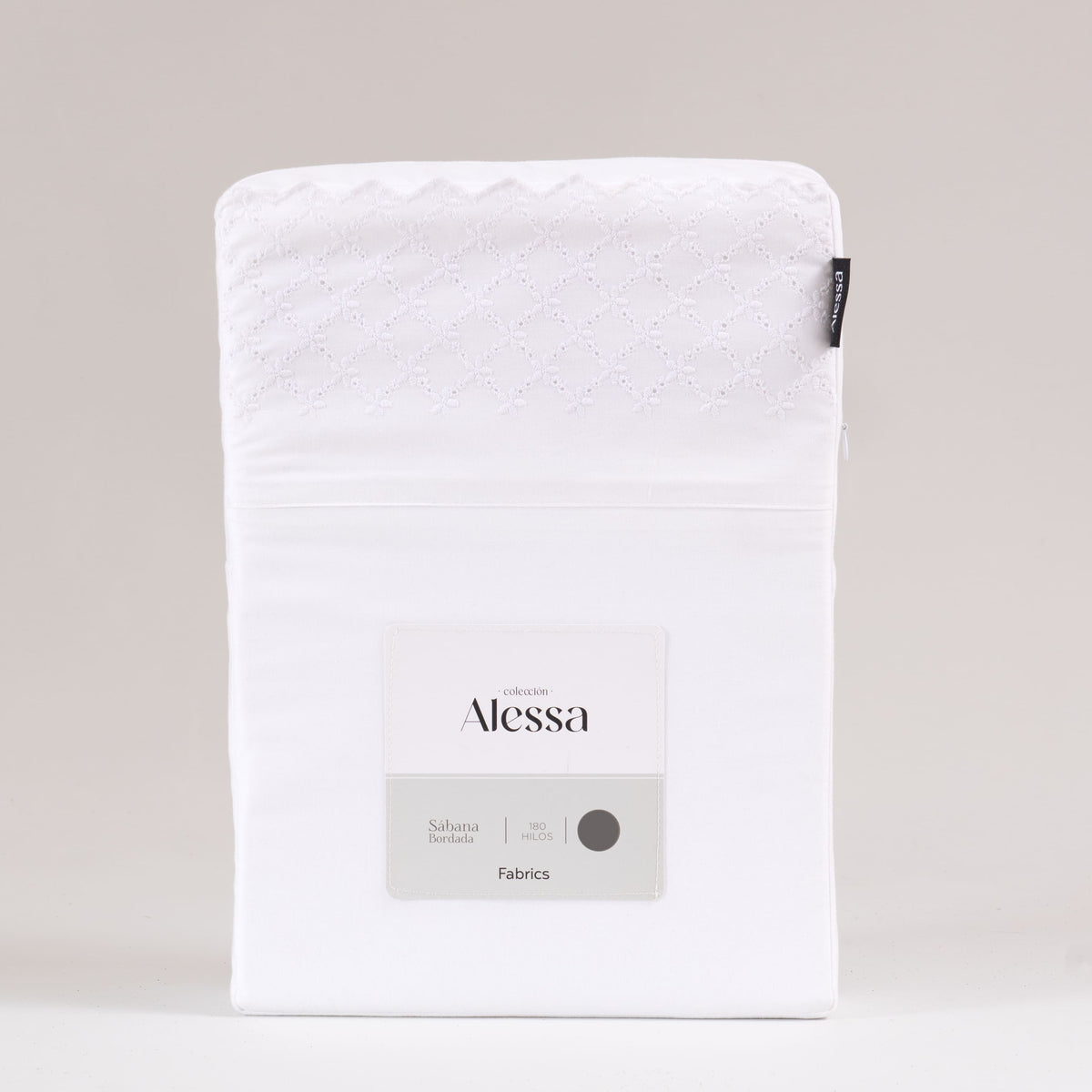Sábana 180 Hilos Broderie Amaya 1.5 Plazas Blanco