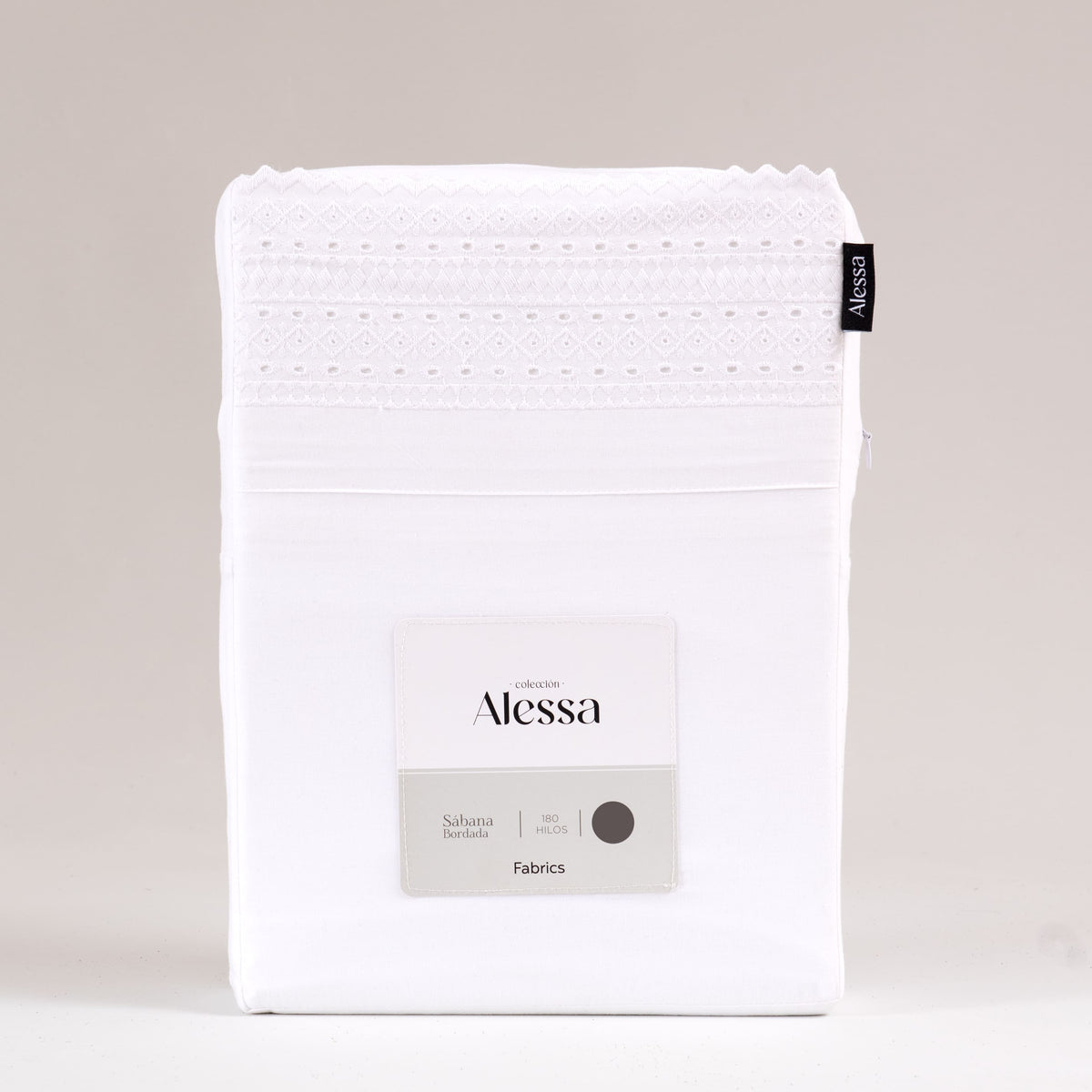 Sábana 180 Hilos Broderie Lia Super King Blanco
