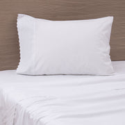 Sábana 180 Hilos Broderie Mila 1.5 Plazas Blanco
