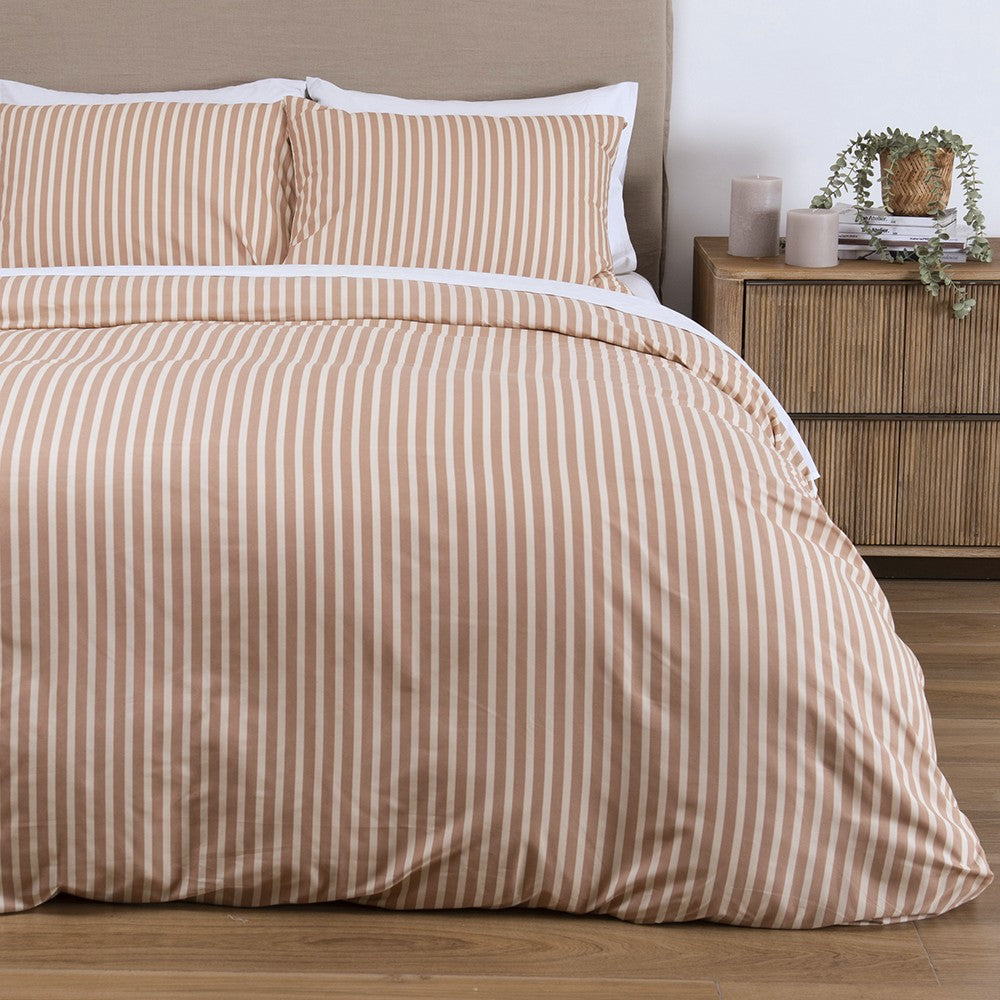 Funda de Plumón Stripes 1.5 Plazas Coral