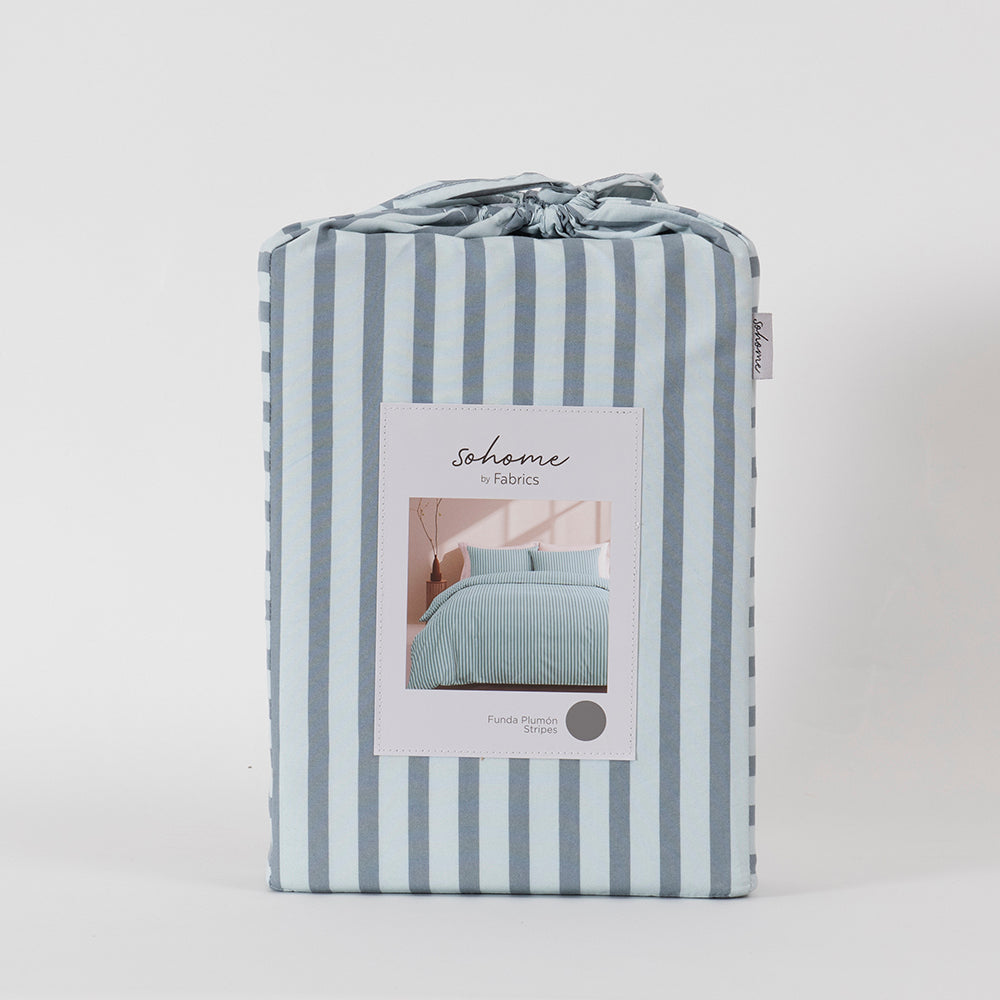Funda de Plumón Stripes 1.5 Plazas Azul